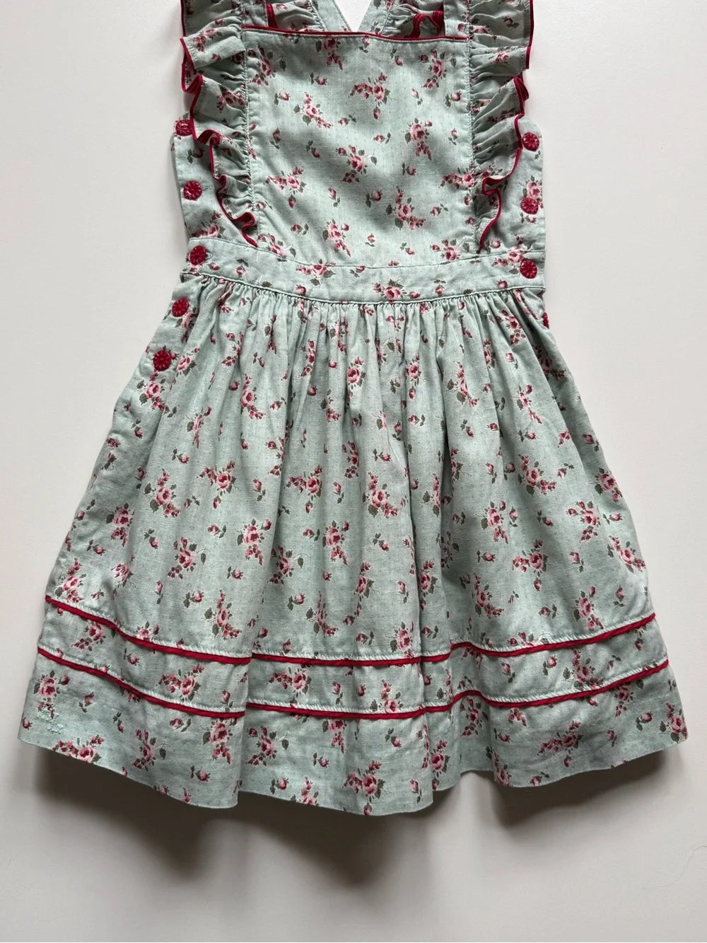 Ralph Lauren Girls Floral Linen-Cotton Dress - Size 6